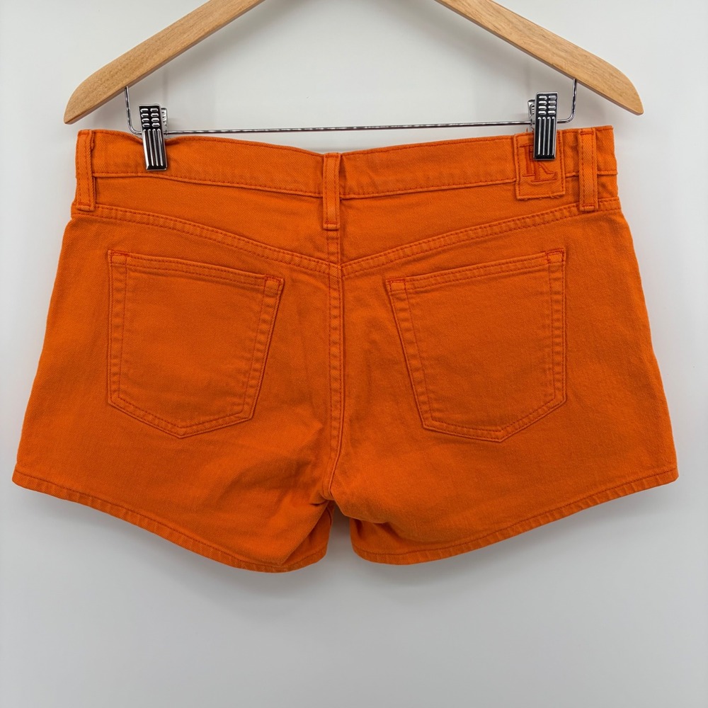 Ralph Lauren Sport Denim Shorts Size 29 Orange Stretch Cotton Summer Preppy - Picture 2 of 6